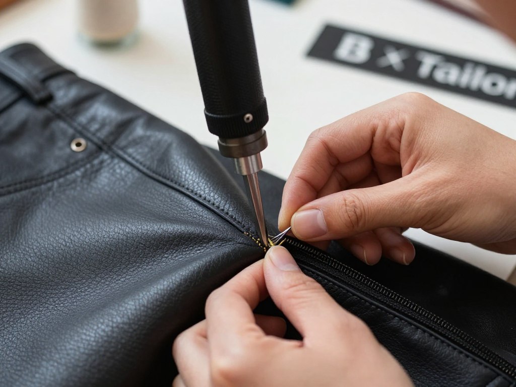 Leather Trouser Length Shortening